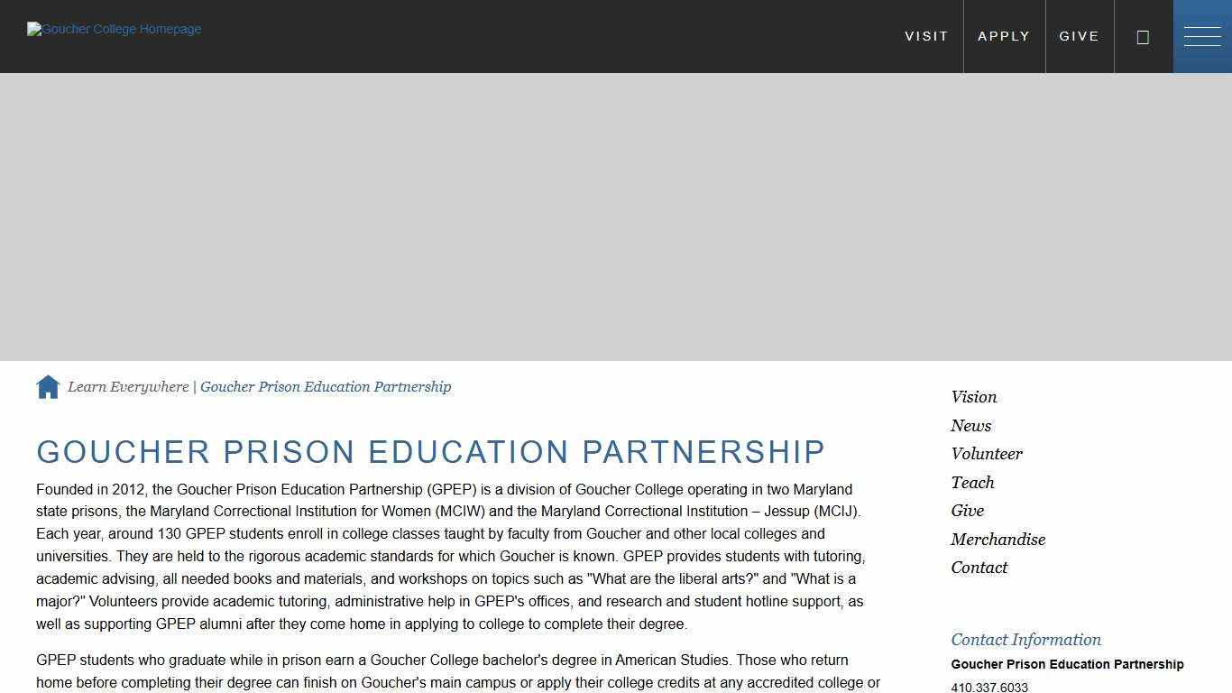 Goucher College Prison Education Partnership: Transforming Lives Goucher College